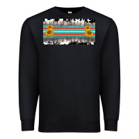 Black western cowhide serape sunflower mama license plate Premium Sweatshirt - BarkalooDesign