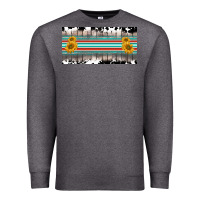 Charcoal Heather western cowhide serape sunflower mama license plate Premium Sweatshirt - BarkalooDesign