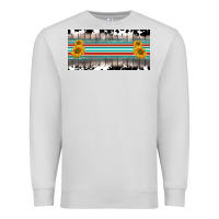 Dove Grey western cowhide serape sunflower mama license plate Premium Sweatshirt - BarkalooDesign