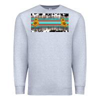 Heather Grey western cowhide serape sunflower mama license plate Premium Sweatshirt - BarkalooDesign