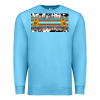Ocean Blue western cowhide serape sunflower mama license plate Premium Sweatshirt - BarkalooDesign