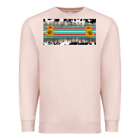 Pale Pink western cowhide serape sunflower mama license plate Premium Sweatshirt - BarkalooDesign