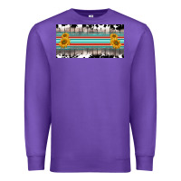 Purple western cowhide serape sunflower mama license plate Premium Sweatshirt - BarkalooDesign