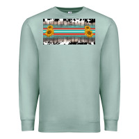Seafoam western cowhide serape sunflower mama license plate Premium Sweatshirt - BarkalooDesign