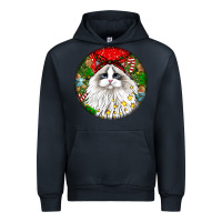 Navy christmas ragdoll  cat Urban Hoodie - LillyAllenDesigns