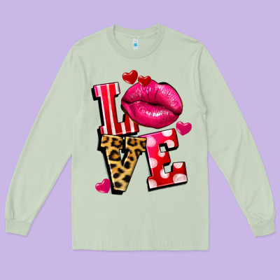 Love Lips Long Sleeve Tee Designed By Fadigitalartstudio