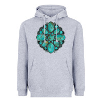Heather Grey turquoise gemstone Heavyweight Hoodie - Artiststas