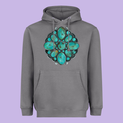 Turquoise Gemstone Heavyweight Hoodie Designed By Artiststas