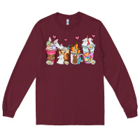 Burgundy easter coffee cups Long Sleeve Tee - AdoDesignShop