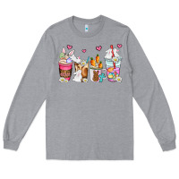 Heather Grey easter coffee cups Long Sleeve Tee - AdoDesignShop