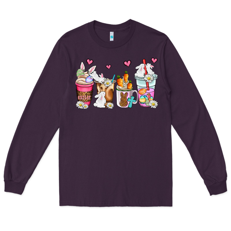 Easter Coffee Cups Long Sleeve Tee by AdoDesignShop | Teevron