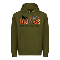 Army Green this mamas heart is on that court Premium Hoodie - MaliasSmallBusiness