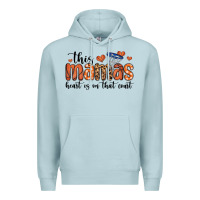 Blue Mist this mamas heart is on that court Premium Hoodie - MaliasSmallBusiness