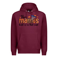 Burgundy this mamas heart is on that court Premium Hoodie - MaliasSmallBusiness