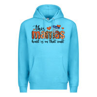 Ocean Blue this mamas heart is on that court Premium Hoodie - MaliasSmallBusiness