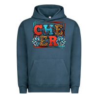 Pigment Midnight Navy Cheer Baseball stitchs Urban Hoodie - LillyAllenDesigns