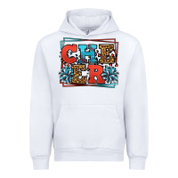 White Cheer Baseball stitchs Urban Hoodie - LillyAllenDesigns