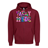 Burgundy vacay mode Zipper Hoodie - AdoDesignShop