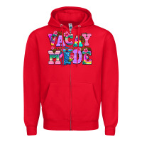 Red vacay mode Zipper Hoodie - AdoDesignShop