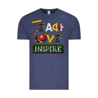 Vintage Denim teach love inspire Vintage Tee - BarkalooDesign