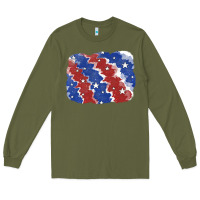 Army Green Patriotic tie dye background Long Sleeve Tee - CowGirlArtShop