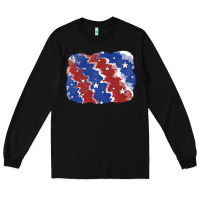 Black Patriotic tie dye background Long Sleeve Tee - CowGirlArtShop