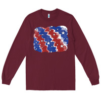 Burgundy Patriotic tie dye background Long Sleeve Tee - CowGirlArtShop