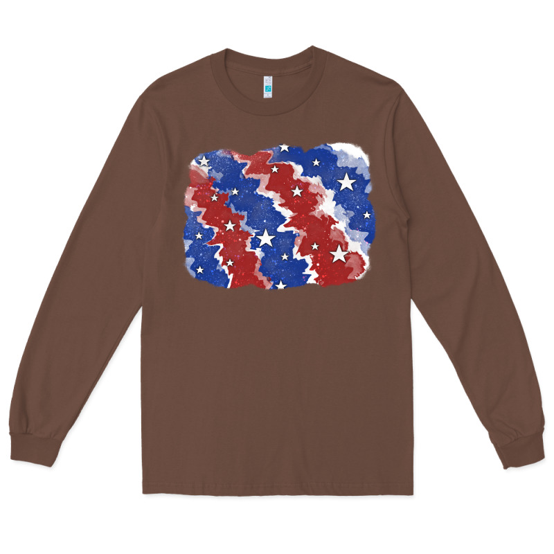 Patriotic Tie Dye Background Long Sleeve Tee by CowGirlArtShop | Teevron