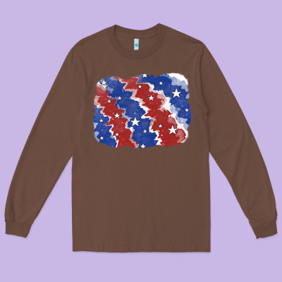 Patriotic Tie Dye Background Long Sleeve Tee Designed By Cowgirlartshop