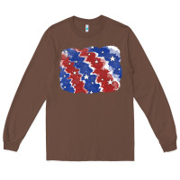 Chestnut Patriotic tie dye background Long Sleeve Tee - CowGirlArtShop