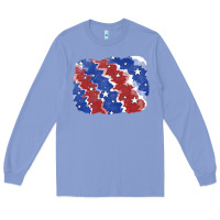 Colony Blue Patriotic tie dye background Long Sleeve Tee - CowGirlArtShop