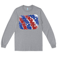 Heather Grey Patriotic tie dye background Long Sleeve Tee - CowGirlArtShop