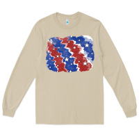 Mushroom Patriotic tie dye background Long Sleeve Tee - CowGirlArtShop