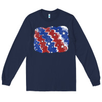 Navy Patriotic tie dye background Long Sleeve Tee - CowGirlArtShop