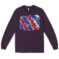 Plum Patriotic tie dye background Long Sleeve Tee - CowGirlArtShop