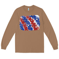 Toasted Coconut Patriotic tie dye background Long Sleeve Tee - CowGirlArtShop