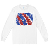 White Patriotic tie dye background Long Sleeve Tee - CowGirlArtShop