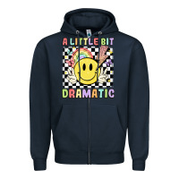 Navy a little bit dramatic Zipper Hoodie - JahusDesignShop