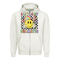 Oatmeal Heather a little bit dramatic Zipper Hoodie - JahusDesignShop