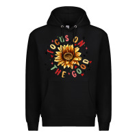 Black focus on the good Premium Hoodie - MaliasSmallBusiness