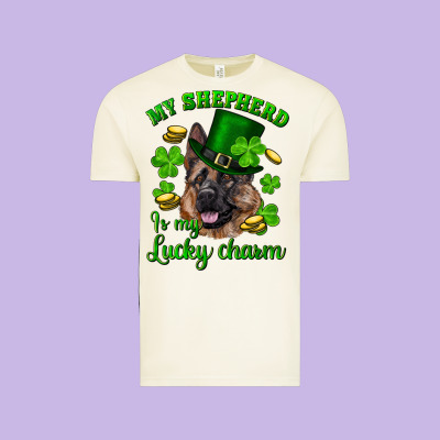 Vintage Tee st.patrick's day my shepherd is my lucky charm