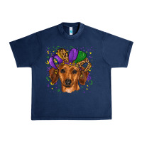 Navy mardi gras hat dachshund Urban Heavy Tee - RanaPortraitStore