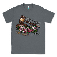 Charcoal Heather just a woman who loves justice Classic Tee - SublimationCraftShop