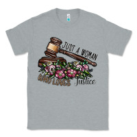 Heather Grey just a woman who loves justice Classic Tee - SublimationCraftShop