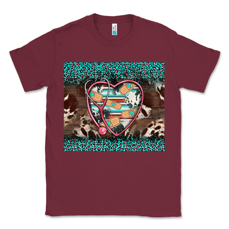 Western Nurse Stethoscope Turquoise Leopardes Classic Tee by BarkalooDesign | Teevron