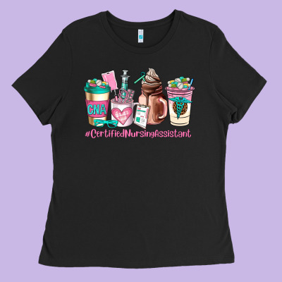Cerified Nursing Assistant Coffee Cup Ladies Tee Designed By Adodesignshop