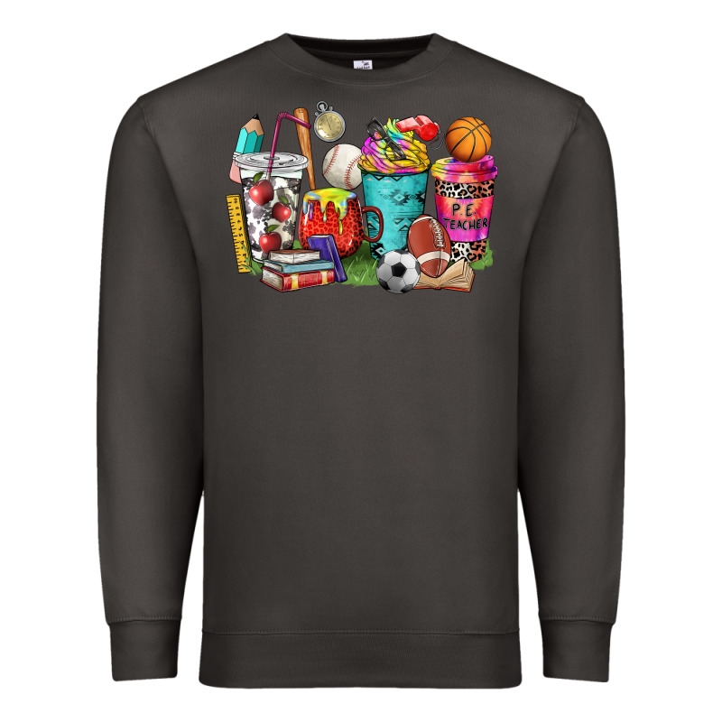 P.e. Teacher Coffee Cups Premium Sweatshirt by NancyCooperArtShop | Teevron