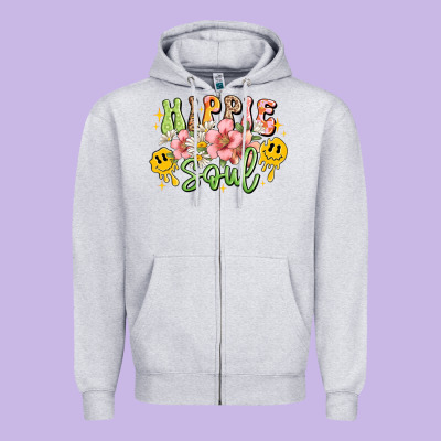 Hippie Soul Zipper Hoodie Designed By Jahusdesignshop