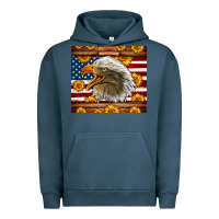 Pigment Midnight Navy American Flag Eagle Tumbler Urban Hoodie - LillyAllenDesigns