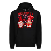 Black valentines day with gnomies Premium Hoodie - NancyCooperArtShop
